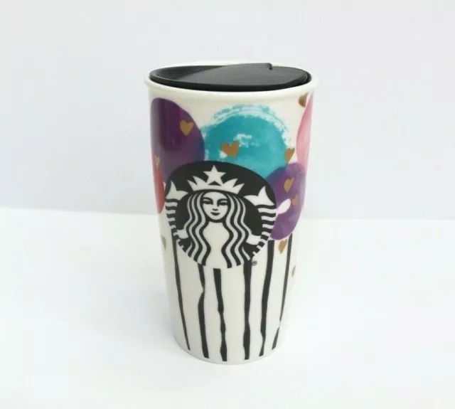Starbucks Valentine's Day Balloons Double Wall Ceramic Traveler Tumbler