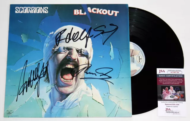 Scorpions Signed Blackout Lp Vinyl Record Album Klaus Rudolf Autographed Jsa Coa