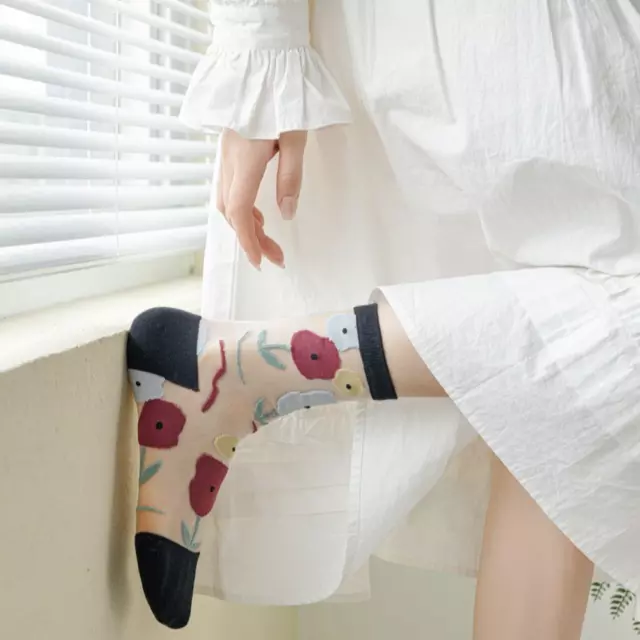 Lace Women's Socks Ultra Thin Silk Socks Fashion Transparent Socks