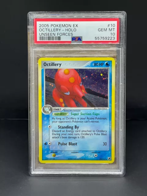 Pokemon Ex Unseen Forces Octillery Holo PSA 10 GEM MT #10 - Graded Card English