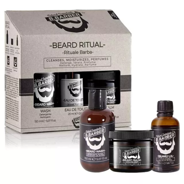 B.BARBER Beard Ritual Set Wash 150ml + Eau De Toilette 20ml + Balm 50ml