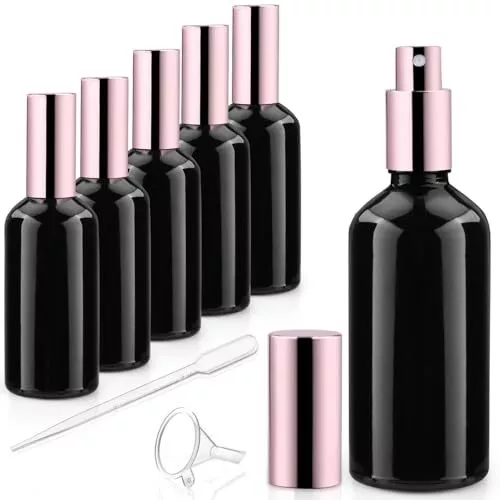 6 Pack Black Glass Spray Bottle Perfume Atomizer Bottle Empty Fine Mist Spray...