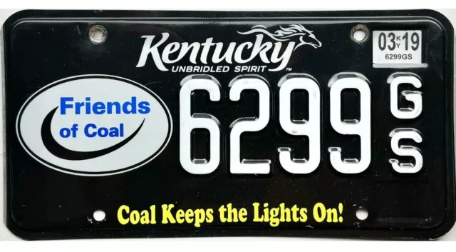 *99 CENT SALE *  2019 Kentucky FRIENDS OF COAL License Plate #6299GS No Reserve