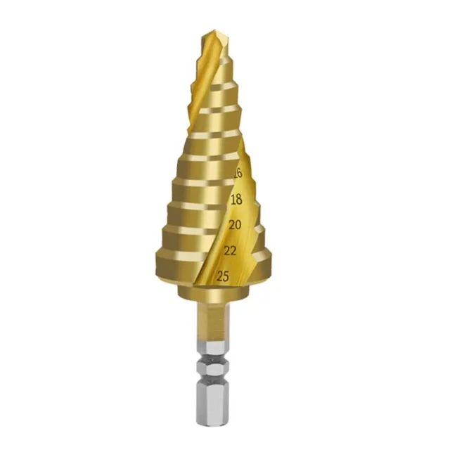 6-25mm Pagoda-Shaped Step Cone Drill Bit Hex Shank HSS for Coate