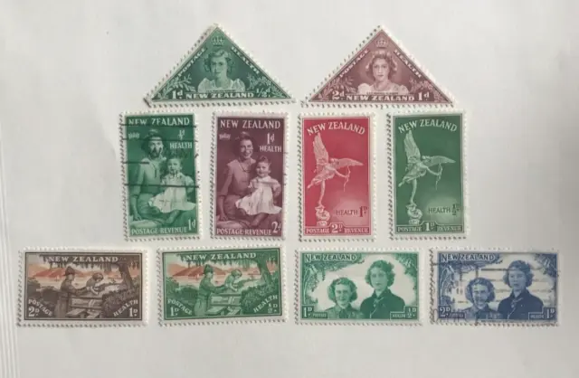 New Zealand - Health Stamps - For - 1943, 1944, 1946, 1947,  Mint  Hinged & Used