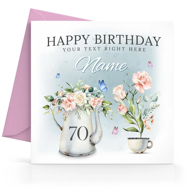 PERSONALISED 70TH BIRTHDAY Card Female Sister Friend Wife Mum Mother ...
