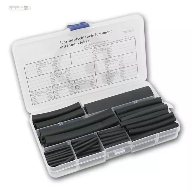 Assortimento di Tubo Termoretraibile 3:1 Innen-Kleber Set 100 Tubi