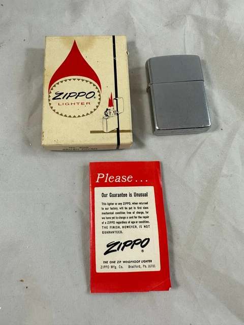 Vintage Blank Brushed Finish No. 200 Zippo Lighter W/ Original Box