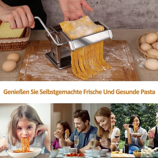 Nudelmaschine Edelstahl Manuell Pastamaker Pastamaschine Lasagne Spaghetti Pasta
