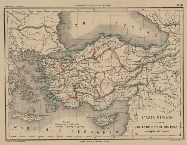 ANCIENT TURKEY CYPRUS ASIA MINOR -  1878 Peroglio Marmocchi - Original Antique
