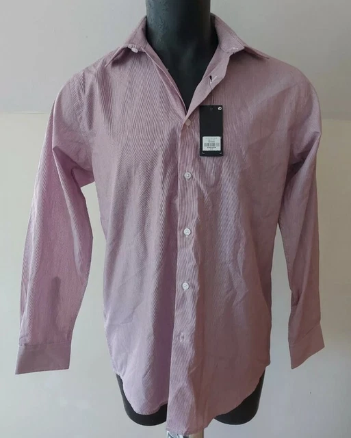 "Camicia a righe bottoni in legno di cedro State vestibilità regolare manica lunga colletto 15,5"