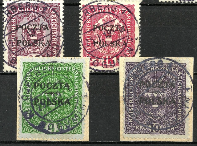 POLAND 1919 KRAKAU SET used LOT signed FILATELIA 6