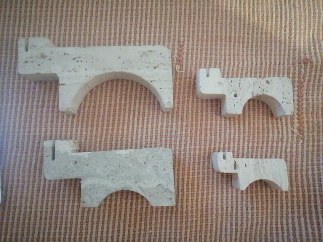 Fratelli mannelli  Design Enzo Mari  travertino Set 4 Pezzi