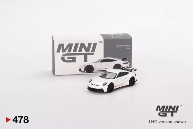 Mini GT - Porsche 911 (992) GT3 White -  MGT00478 (LHD) - 1:64