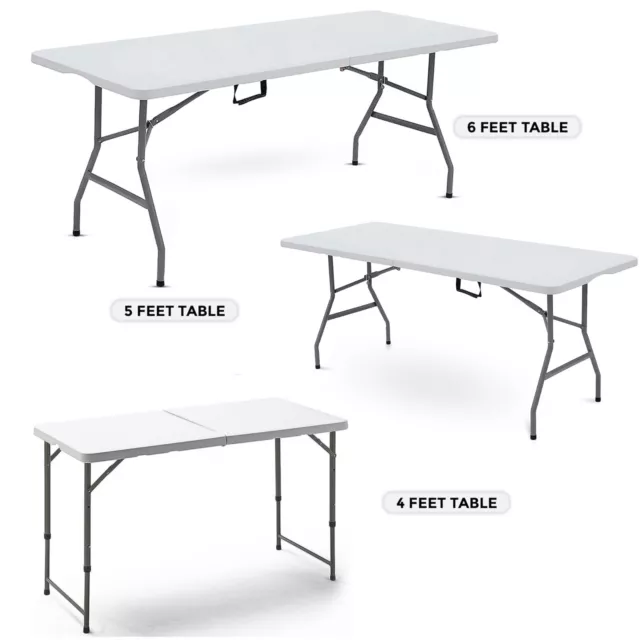 Catering Camping Heavy Duty Folding Trestle Table Picnic BBQ Party 4ft 5ft & 6ft