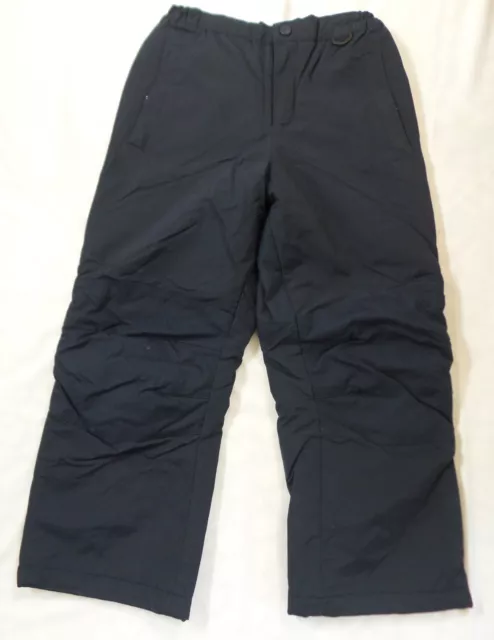 Land's End Unisex size 8, side zip,  insulated, navy ski snow pants with gaiters