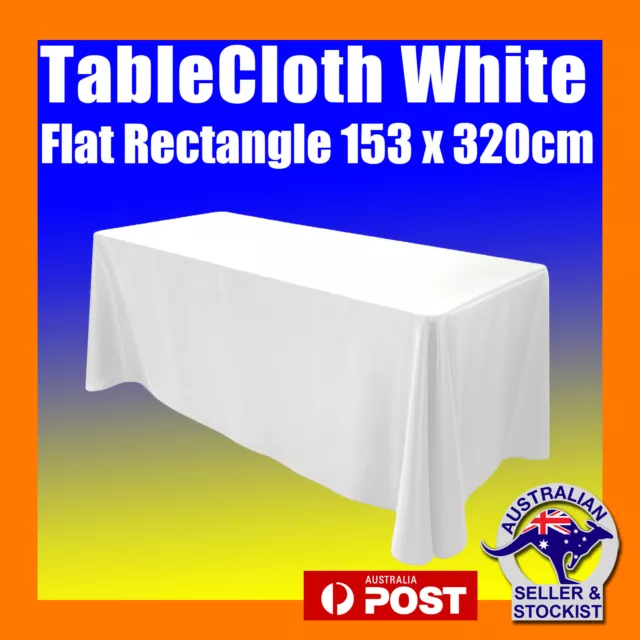 Tablecloths Wedding Rectangle White 8ft Flat Table Cloths Event Market Trestle