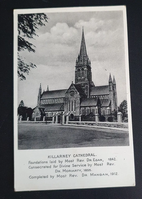 Unposted Vintage B&W Postcard - Killarney Cathedral (d)