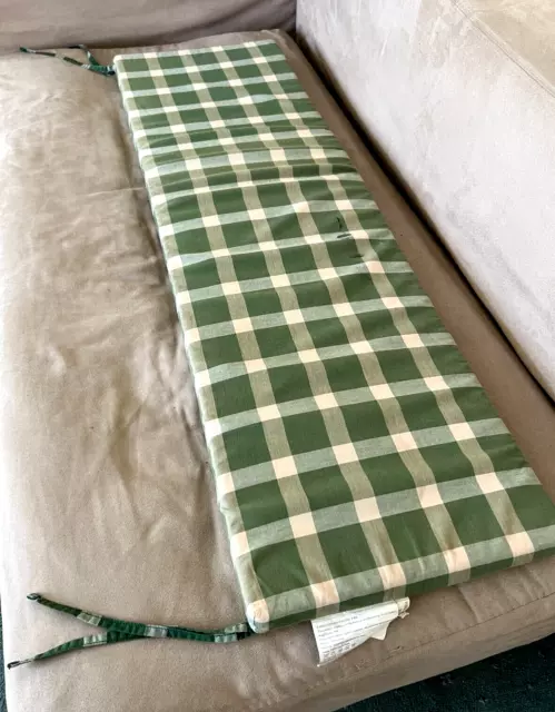 B&Q Outdoor Bench Cushion Green Plaid Window Seat Soft Pillow