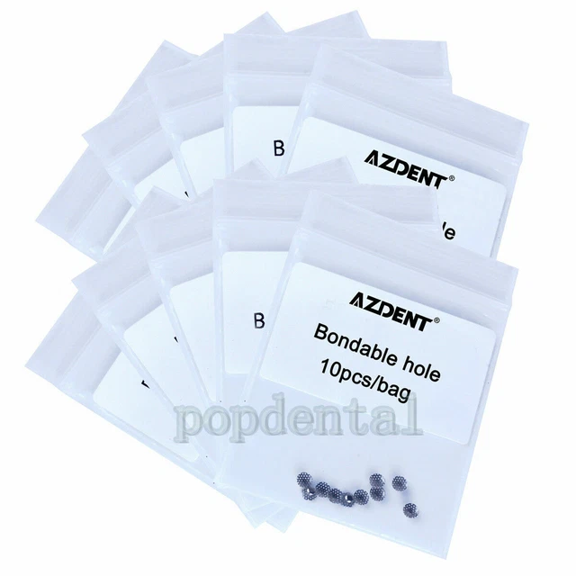 10Pack Dental Orthodontic Bondable Hole Lingual Button Mesh Base For TOMY Type