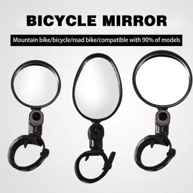 Fahrradrückspiegel, 3 Stück 360 drehbarer verstellbarer Lenker  Fahrradspiegel Fahrradrückspiegel konvexer Spiegel, für Mountain Road Bike