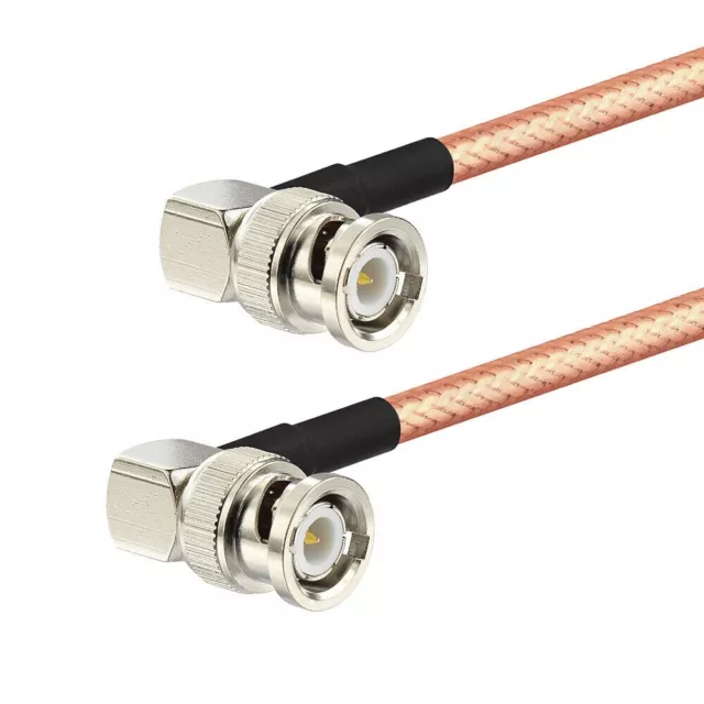 BNC Male Right Angle to BNC Male Right Angle Coax RG142 Low Loss Pigtail Cable