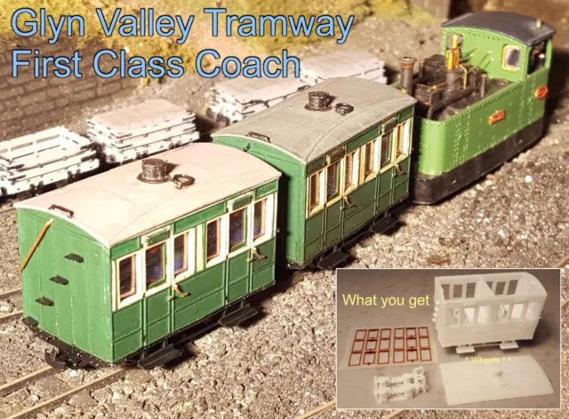 GVT First Class Coach Glyn Valley Tramway OO9/009 Narrow Gauge HOe Peco