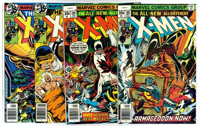 UNCANNY X-MEN Lot 108 109 118 & 117 NM+ 9.6 ⭐1st VINDICATOR⭐1st SHADOWKING 1977