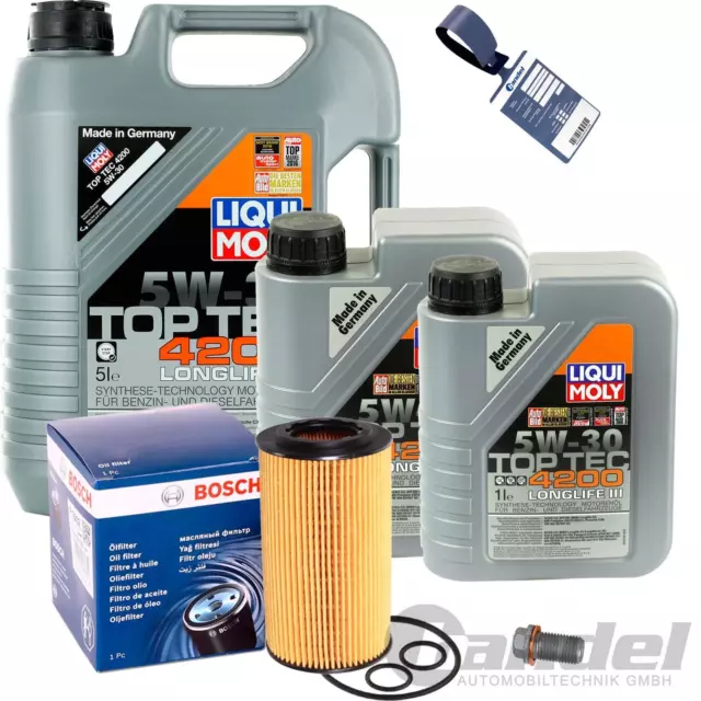 BOSCH ÖLFILTER SET+TOP TEC 4200 5W30 passend für CDI W176 W246 W205 W212 X204