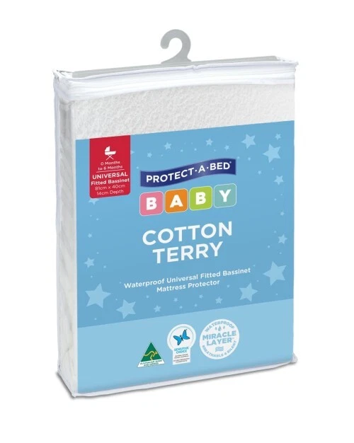Protector de colchón Protect-A-Bed algodón terry impermeable (blanco)