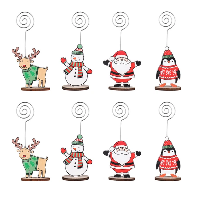 OKUMEYR Supporto Per Foto Clip Forma Di Albero Di Natale Porta Biglietti Da Tavolo Per Matrimonio e Feste Stabile e Resistente Per Occasioni Festive