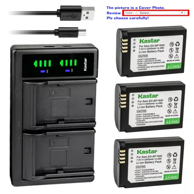 Kastar Battery LTD2 USB Charger for Samsung NX1 Smart Wi-Fi 4K Digital Camera