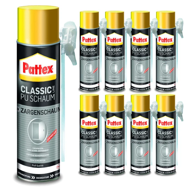 Pattex 2 componentes espuma de PU, espuma de marco, espuma de construcción de Henkel 9 x 400 ml