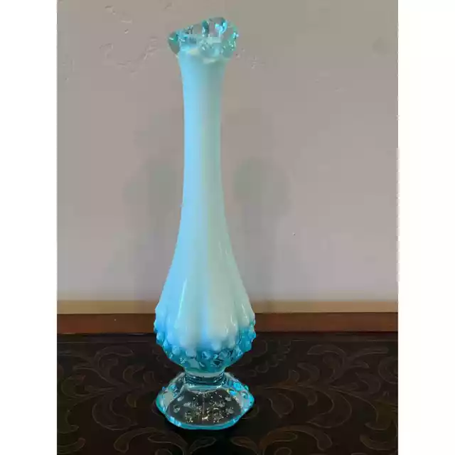 Rare Vintage Fenton Swung Art Glass Vase 1960s