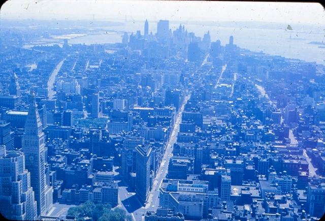 ONYC2 Original Slide - 1960's New York City Downtown Aerial View #84