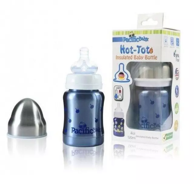 Insulated Baby Bottle Drinking Cup Soft Teat Blue 120 ml 4oz