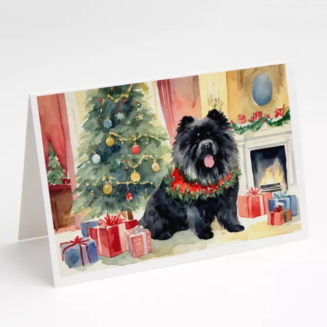 Black Chow Chow Christmas Greeting Cards Envelopes Pack of 8 DAC1327GCA7P