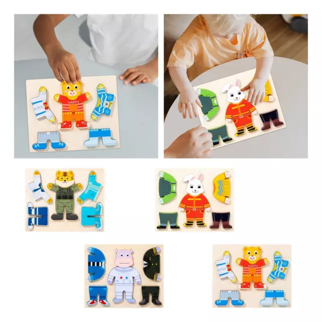 Puzzle 3D en bois pour enfants, dessin animé, animaux/circulation, jouet  éducatif, cadeaux pour garçons et