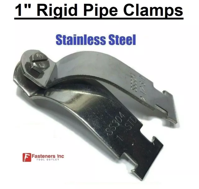 1" 304 Stainless Steel Rigid Pipe Clamps Unistrut Channel #4324S1 P1113