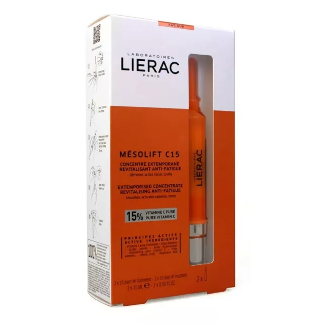 LIERAC Mésolift C15 Revitalizing anti-fatigue concentrate 2 ampoules of 15 ml