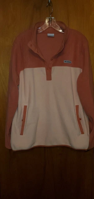 Columbia Half-Snap Fleece Pullover Sweatshirt XXL Pink