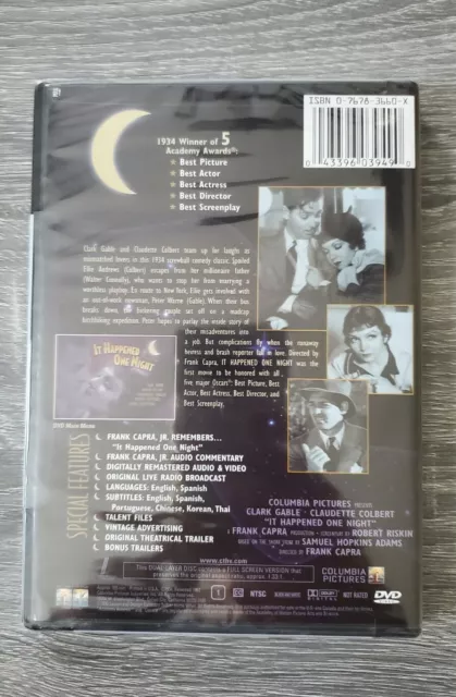 It Happened One Night (DVD, 1999, Closed Caption Multiple Languages) New Sealed 2