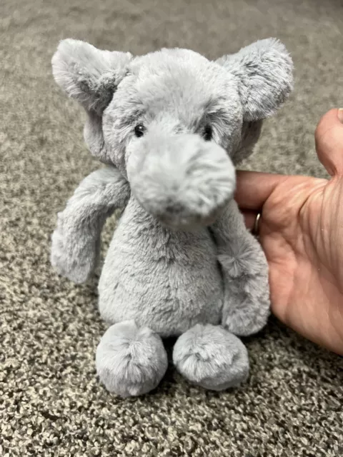 Jellycat London Lovey Plush Mini Grey Bashful Elephant Poppet 6" Super Soft Baby