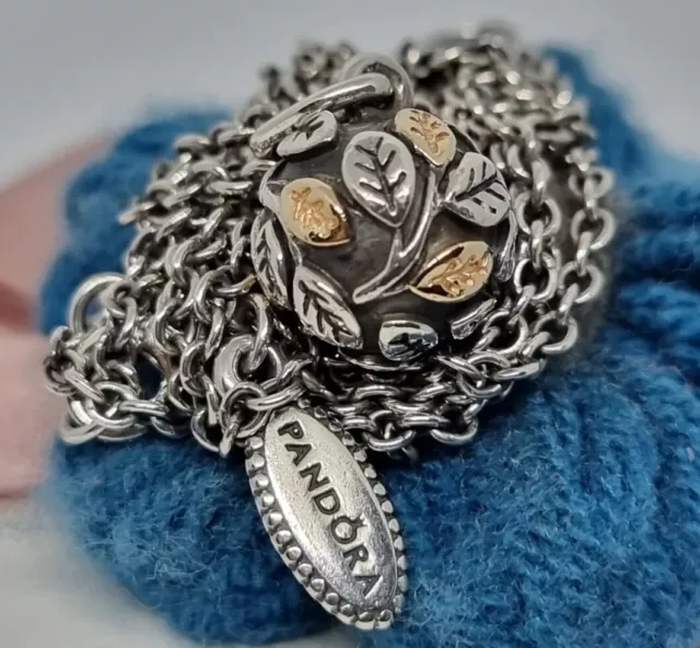 GENUINE PANDORA SILVER 14ct Gold Tree of Life Necklace 84cm S925 ALE 150.00 PicClick UK