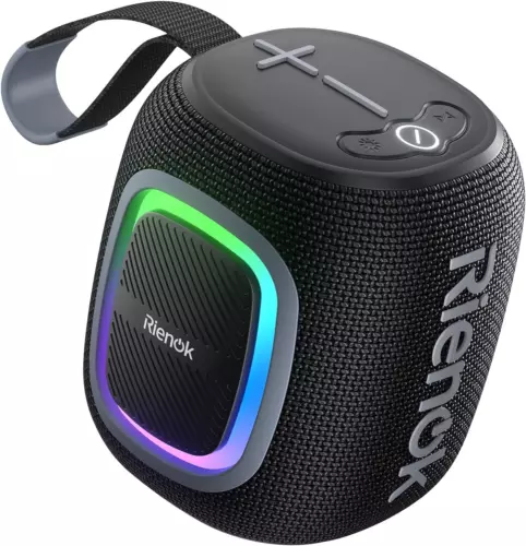 RIENOK Bluetooth Speaker Wireless Portable Waterproof with Lights FM...