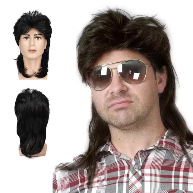 Hair Accessories Men's Wig Mullet Fluffy Wig Synthetic Hair Retro Cosplay Wig
