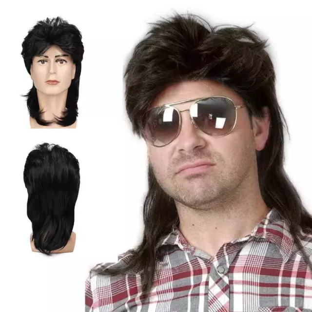 Hair Accessories Men's Wig Mullet Fluffy Wig Synthetic Hair Retro Cosplay Wig
