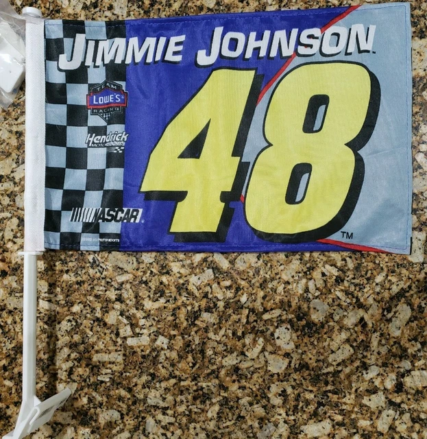 SUPER RARE NASCAR Jimmy Johnson Car Window Flag 18"x11"48 Hendrick