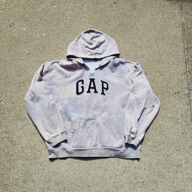 Y2K Tye-Dye Grey GAP Hoodie XL