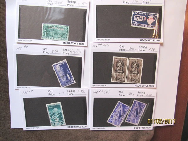 MINT Stamps AMG FTT ITALY Very Fine Trieste Scott #33 118 126 166 168 181